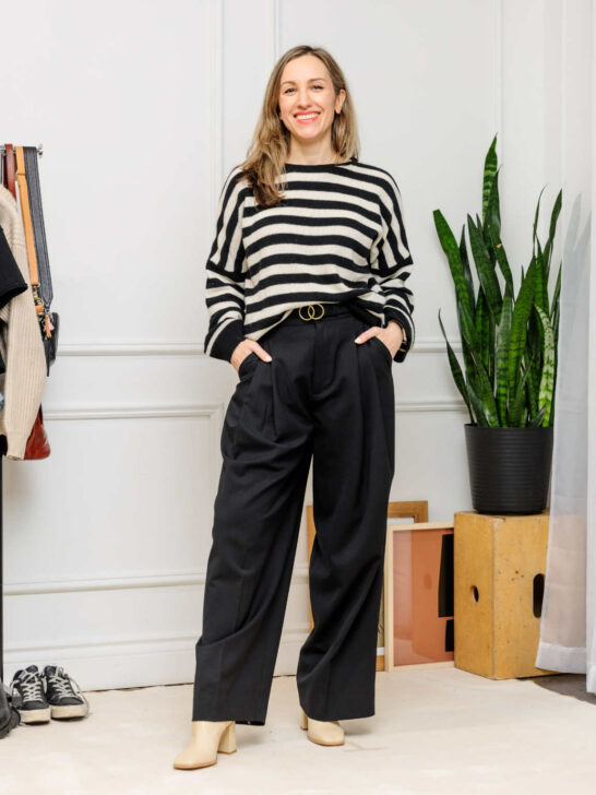 Black Ponte Knit Wide Leg Pant: Cropped | Ripley Rader